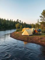 Peaceful Campsite Along the River