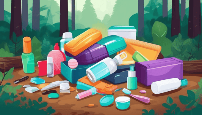 A pile of things that a bear can smell in the woods